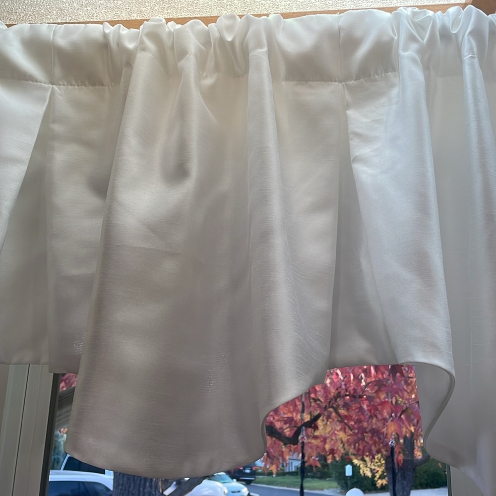 19” tall window curtains. White two panels shown in photo